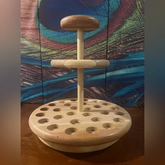 48 Wooden Essential Oil Holder. Hand crafted Organizer Display Stand – Brand New - Picture 3 of 7